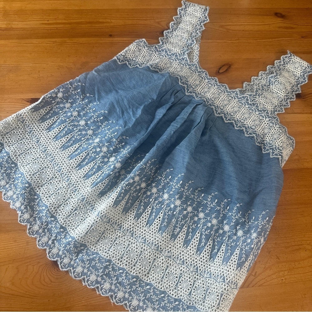 Gap Cami embroidered flowers indigo women 81% COTON, 19% LYOCELL, - Picture 1 of 9